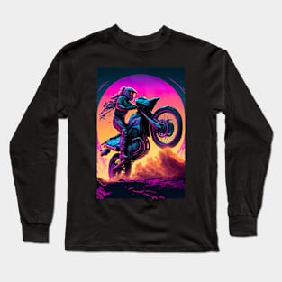 Cyber Future Dirt Bike With Neon Colors Long Sleeve T-Shirt